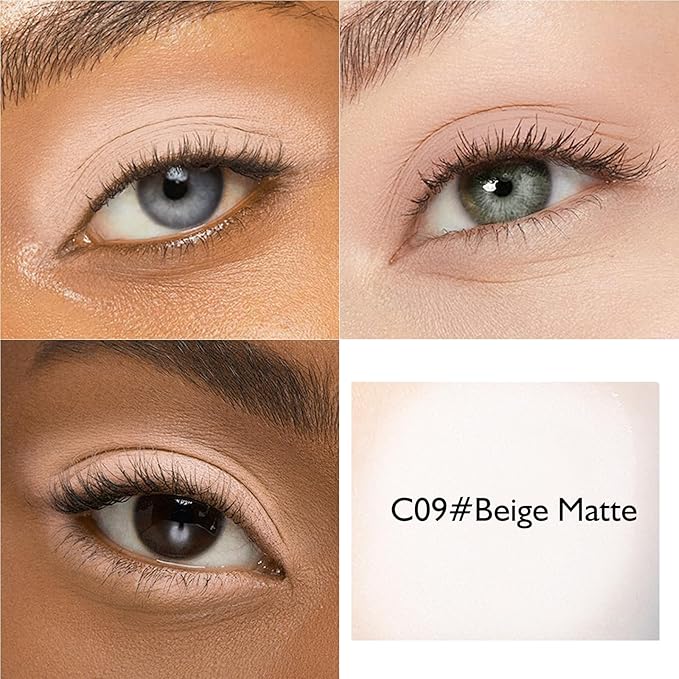 Beige Matte Eyeshadow Palette, Single Nude Eye Shadow Palette High Pigment sombras para ojos Mini Velvet Pressed Powder Eye Primer Eyeshadow Base Lightweight Blendable Travel-Friendly Makeup Kit