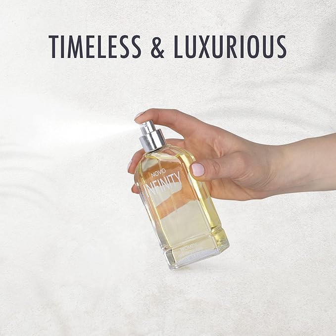 Novo Infinity for Women - 3.4 Fluid Ounce Eau De Parfum Spray Refreshing Mix of Citrus Floral & Musk Fragrances Smell Fresh All Day Long Lovely Gift Occasions