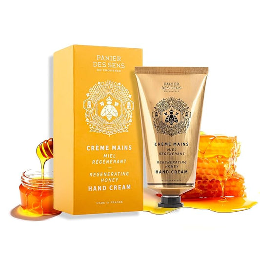 Panier des Sens Honey Hand Cream - Nourishing Shea Butter Hand Cream for Dry Cracked Hands 97% Natural Ingredients - Dermatologically Tested Hand Lotion for Woman Made in France, 2.5 fl oz