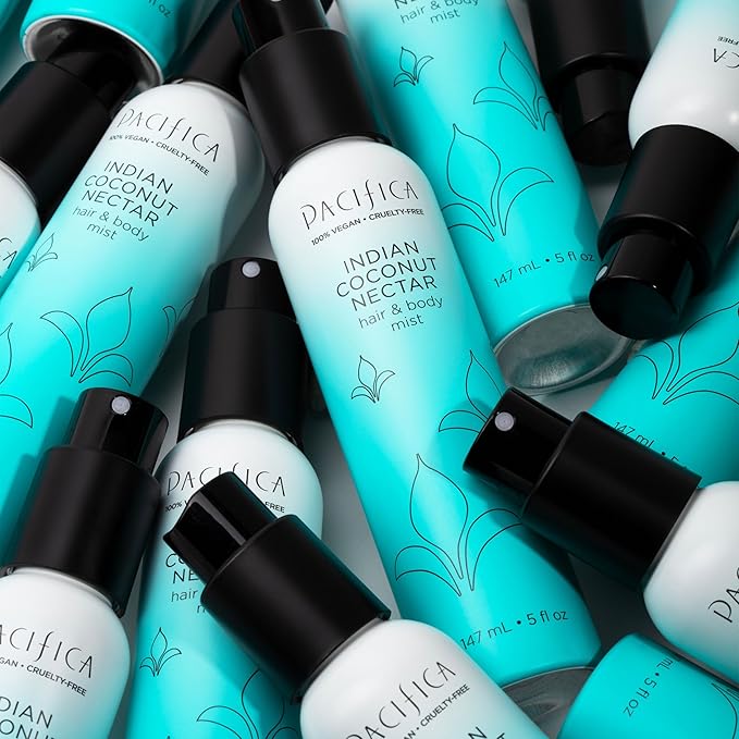 Pacifica Indian Coconut Nectar Hair Mist Perfume & Full Body Spray for Women - Body Mist Fragrance w/Tiare, Sugar, Vanilla, Almond & Amber Clean Beauty Alcohol-Free, Vegan & Cruelty-Free, 5 Oz