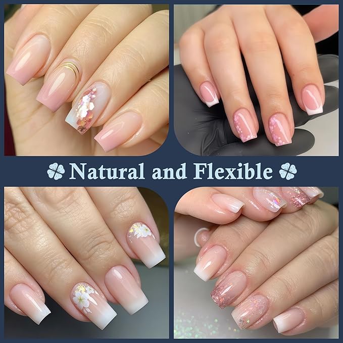 Short Coffin Nails Tips: Soft Gel Pre-Shaped Acrylic Nail Tips Coffin 360pcs Fake Nails Half Matte Full Cover Clear Press on False Acrylic Nails for Nail Extension Home DIY 12 Sizes