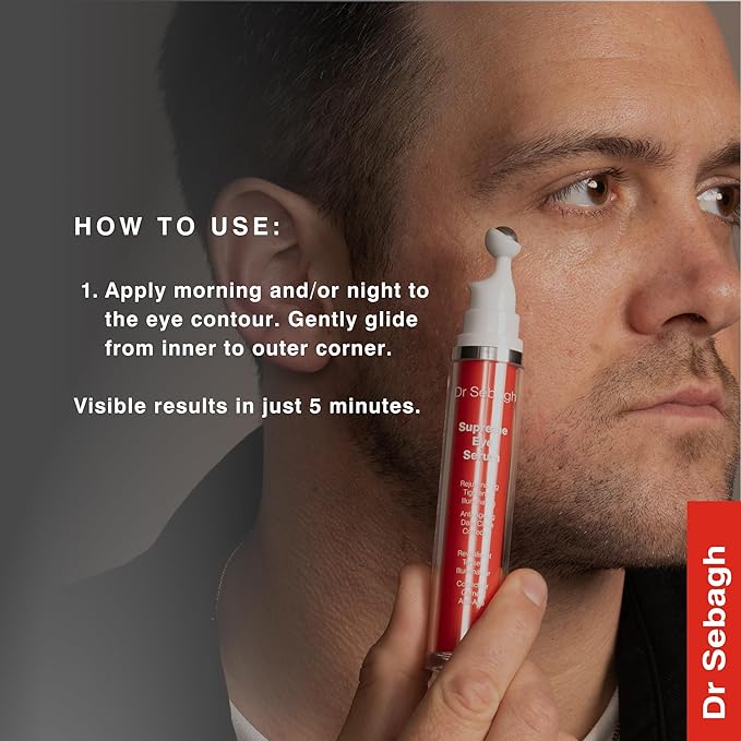 Dr Sebagh Supreme Eye Serum (0.5 fl oz) - Advanced Roll-On Formula - Designed to Aid Smoother Younger & Firmer-Looking Skin - Helps Reduce Puffiness Circles Fine Lines & Wrinkles - Boosts Elasticity