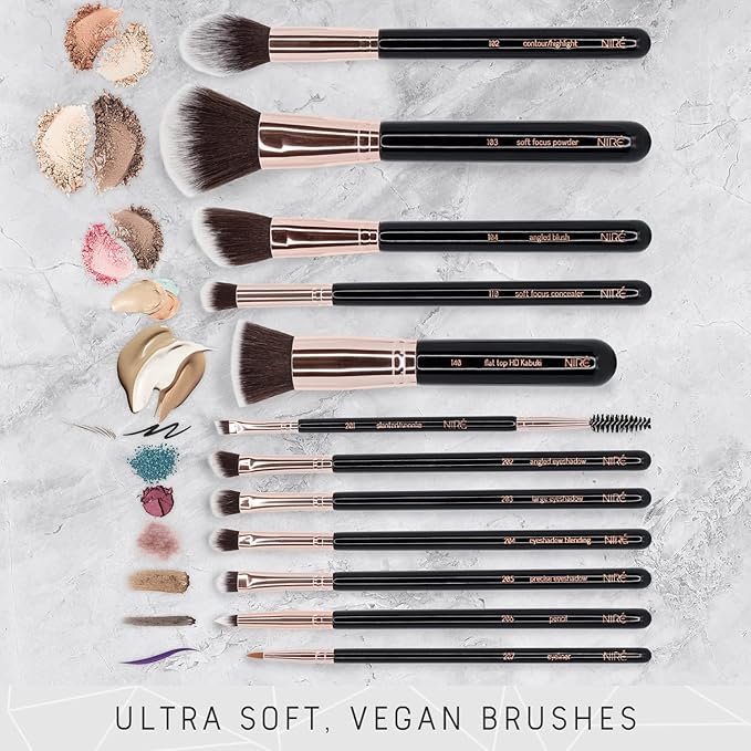 Niré Beauty Most Loved Artistry and Eye Brush Set - Your Best Selection of Makeup Brushes Great for Professionals and Beginners