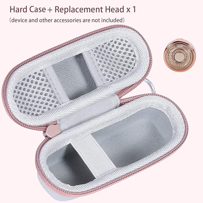 co2CREA Hard Case and Replacement Head Compatible with Finishing Touch Flawless Facial Hair Remover Electric Face Razor for Women (White Case + Replacement Head)