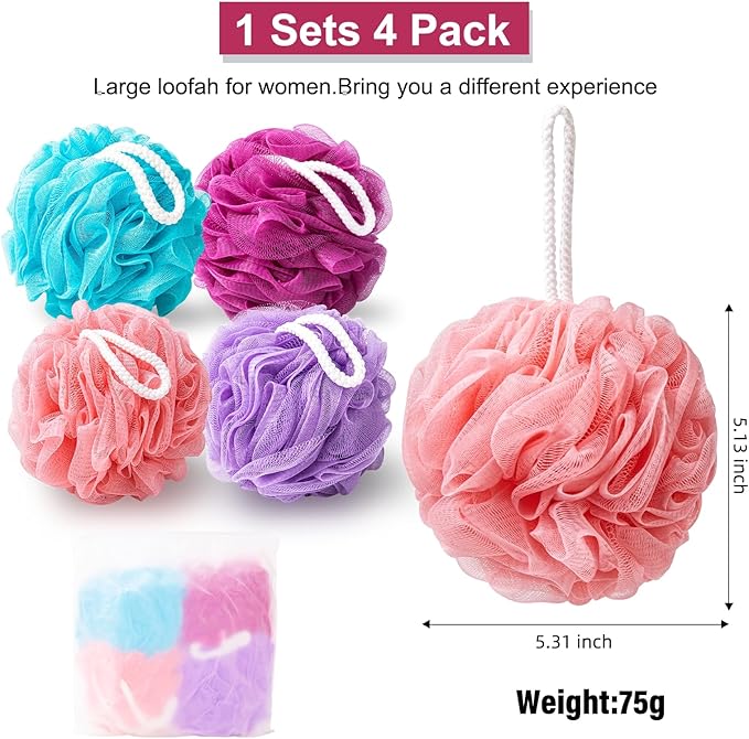 Loofah sponge 75g 4 pack,