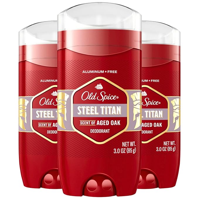 Old Spice Aluminum Free Deodorant for Men, 24/7 Odor Protection, 24/7 Freshness & Lasting Scent, Titan with Aged Oak Scent, 3.0 oz (Pack of 3)