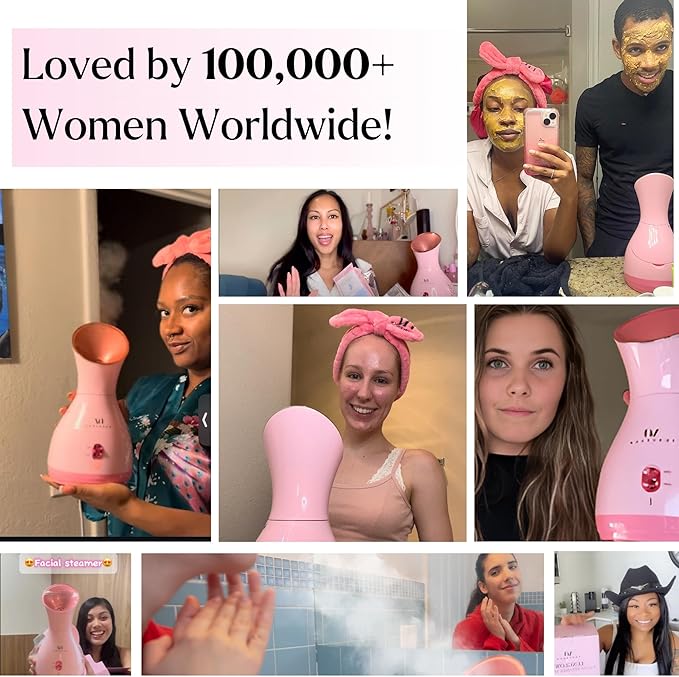 Facial Steamer Spa Kit with Complimentary 17 Skin Care Tools | Face Steamer for Facial Deep Cleaning with Towel Warmer & Humidifier Mode| Self Care Gifts for Women, Spa Gifts, Birthday Gifts for Women