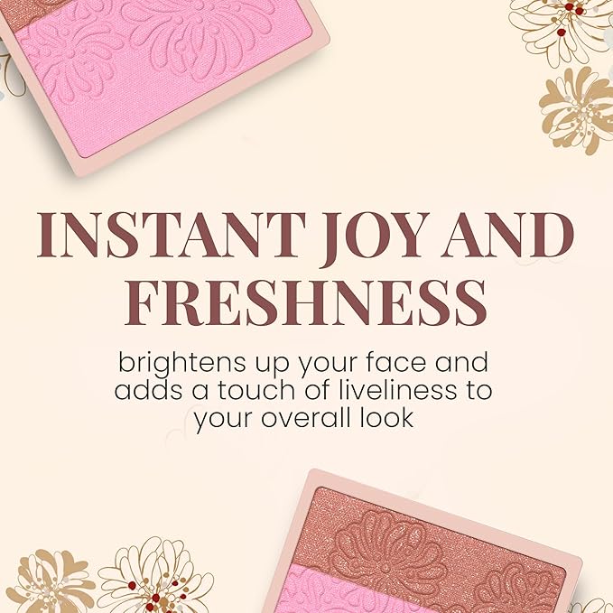 Paul & Joe Pressed Blush Palette Refill Only, Case Sold Separately, Oil-Absorbing Blush Powder, Bi-Color Face Blushes with Fitting Veil Powder, Light Beige and Pink, 06 Strawberry Chocolate, 0.17 oz