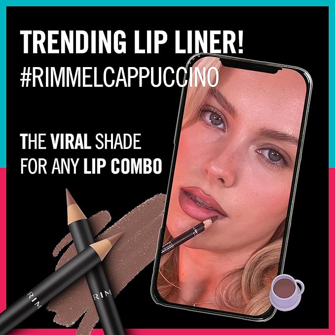 Rimmel Lasting Finish 8HR Soft Lip Liner Pencil - Vibrant, Blendable Formula to Lock Lipstick in Place for 8 Hours - 790 Brownie Pie, .04oz