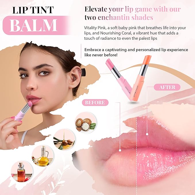 Collagen Tint Lip Balm, Hydrating Nourishing (Coral)