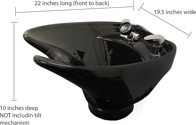 Wall Mounted, Tilting, Ceramic, Salon Shampoo Bowl with Reclining Shampoo Chair TLC-B35WT-216