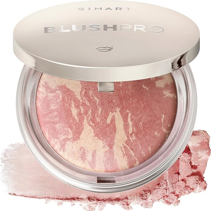 Baked PRO Blush. Brighten Lighting Highly Glow Marbleized Blush. Lightweight Shimmery Satin Face Makeup. Cruelty-Free. Shape, Contour & Highlight Face (B2)