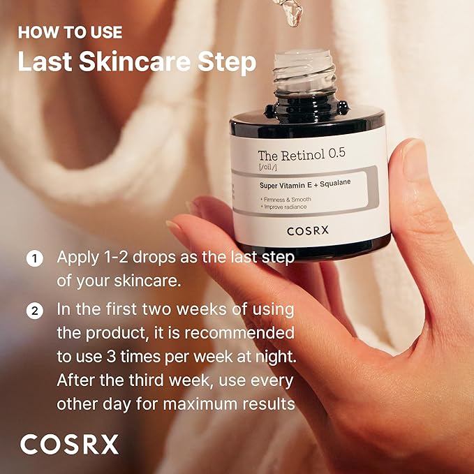 COSRX Retinol 0.5 Oil, Anti-aging Serum with 0.5% Retinoid Treatment for Face, Reduce Wrinkles, Fine Lines, Gentle Skincare for Day & Night, Not Tested on Animals, Korean Skin Care, Stocking Stuffers