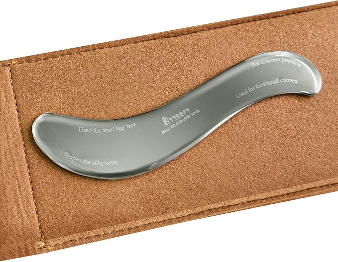 BYYDDIY Stainless Steel Gua Sha Muscle Scraper Tool,Scar Tissue Tool,Physical Therapy Tools,Muscle Scraping Tool,Guasha Massage Scraper,IASTM Tools (S.S-1)