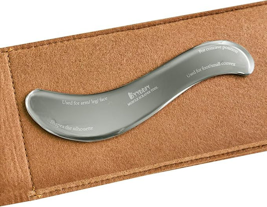 BYYDDIY Stainless Steel Gua Sha Muscle Scraper Tool,Scar Tissue Tool,Physical Therapy Tools,Muscle Scraping Tool,Guasha Massage Scraper,IASTM Tools (S.S-1)