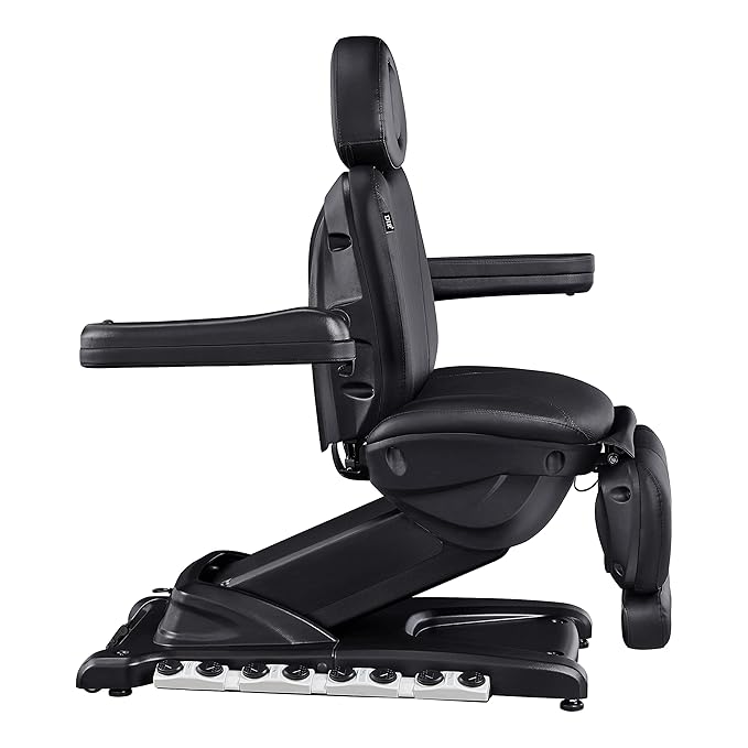 Dir Full Electrical 4 Motor Facial Beauty Bed - Doctor, Tattoo, Medical Podiatry Chair - Spa Aesthetic Chair with Thermal Heated Seats Apollo, Black