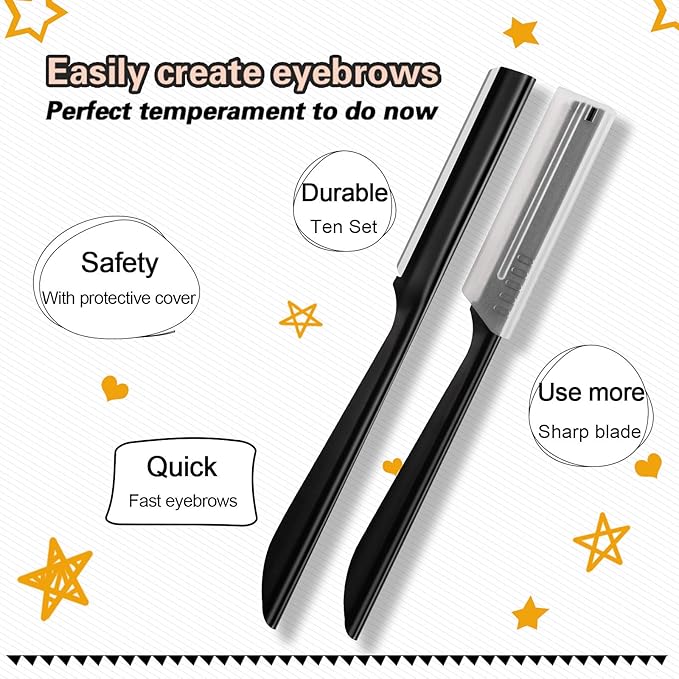 Miss Gorgeous Eyebrow Razor, Eyebrow Razor Shaper for Men and Women, Grooming Shavers (black)