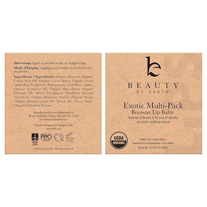 Organic lip balm multi flavor