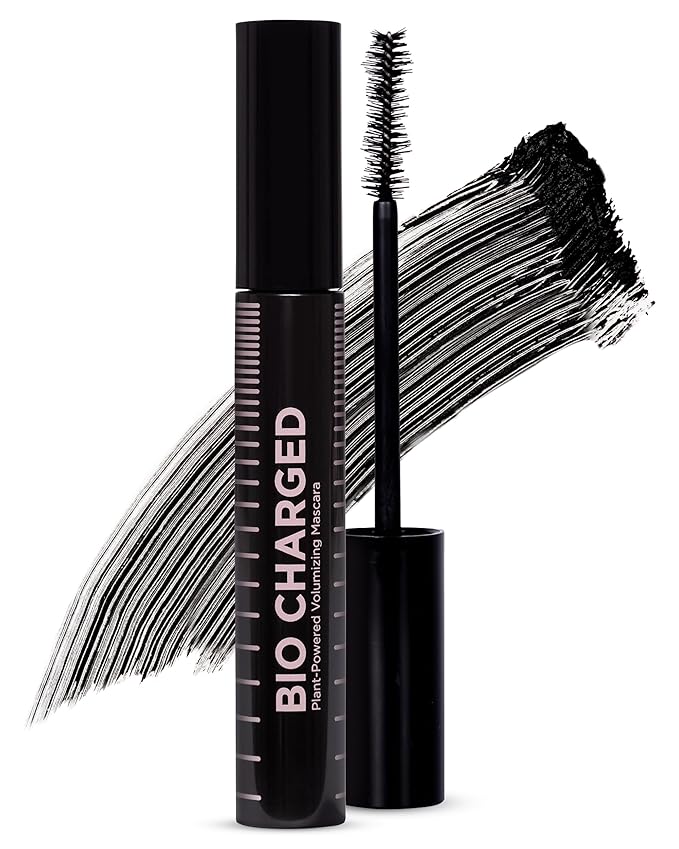 PÜR Beauty Bio Charged Plant-Powered Volumizing Mascara - Waterproof, Lightweight & Long-Lasting Vegan Lash Mascara for Volume & Length - Strengthen & Amplify the Look of Lashes – Natural & BPA Free
