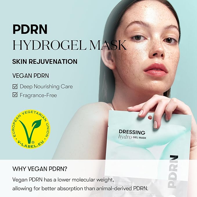 VT COSMETICS PDRN Hydrogel Mask(33gx4ea), Intensive Nourishing & Rejuvenating Overnight Mask, Skin Repair, Elasticity Boost, Hydrating & Plumping, Korean Skincare