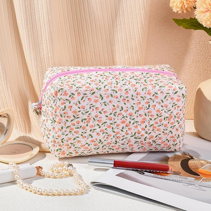 Soidram pink makeup bag floral