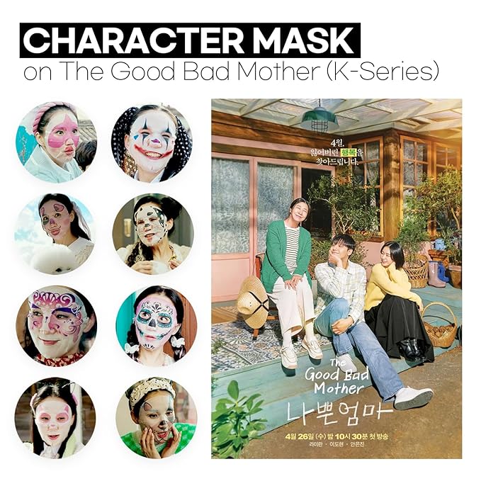Epielle Character Face Mask Wild Kingdom 12 Pack, Fun & Effective Korean Skin Care, Spa Party Favors, Stocking Stuffers, Birthday Gifts for Women, Thanksgiving Essentials