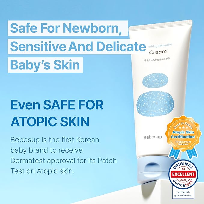 BEBESUP- 100-Hour Moisture Barrier Baby Cream | Korean Skincare for Sensitive & Atopic Skin Ceramide Capsule Organic Rice-Infused Hypoallergenic Dermatologist Approved 6.76 fl oz