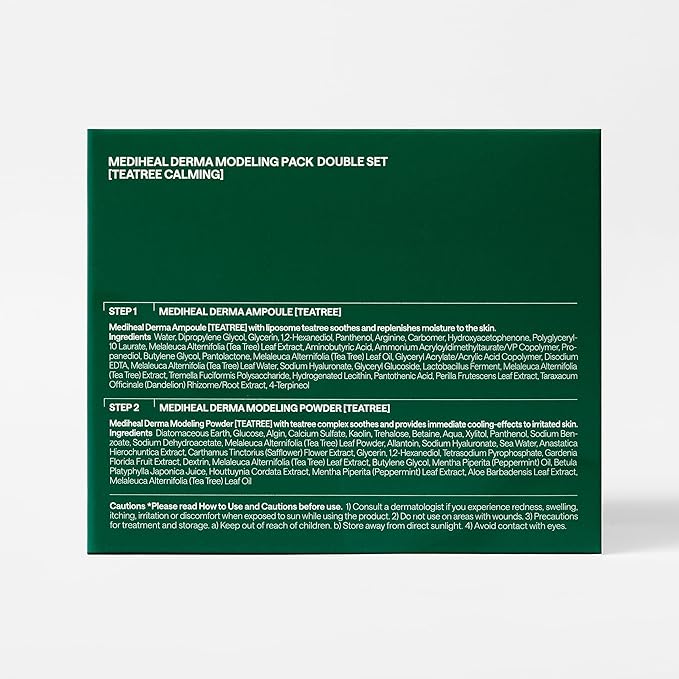 Mediheal Derma Modeling Pack Teatree*2 - Rapid Cooling For Soothing Skin - Easy DIY Home Spa Kits, Hydrating Icy Jelly Mask For Skin Refreshment