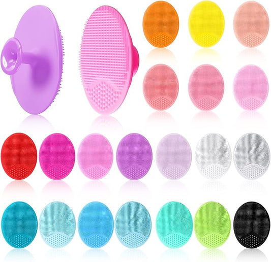 20 Pack Face Scrubber Soft Silicone Facial Cleansing Brush Face Wash Brush for Deep Cleaning Face Scrub Brush for Massage Face Exfoliator Blackhead Removing Face Cleansing Pads Silicon Face Cleaner