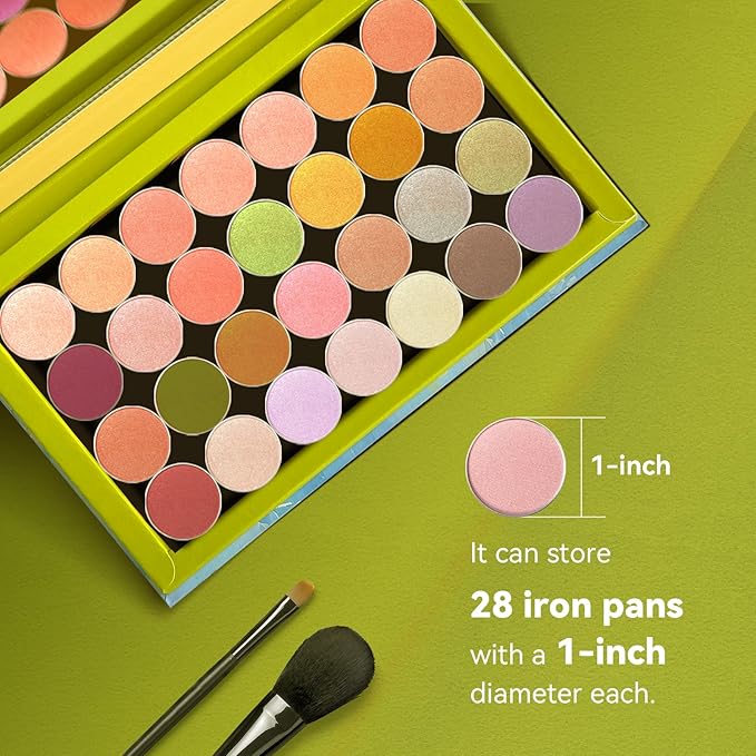 Magnetic Makeup Palette, Empty Eyeshadow Palette With Mirror Inside, Oil-Painting Embossed Design Art Paper Makeup Organizer DIY (Desert Star)
