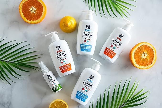 Kiss My Face Kids Hand Soap - Citrus Scent - Cleanse And Hydrate Skin - Vegan & Cruelty-Free - Easy To Use Hand Soap Pump - Added Tea Tree And Aloe - 9 fl oz Bottle