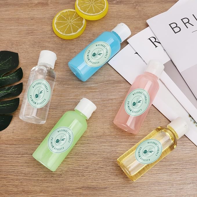 100 Pack 2 oz Plastic Bottles with Caps, Clear Empty Bottles, flip top Bottles for Lotion and Shampoo, Travel-Friendly Bottles, BPA-Free for Liquids and Personal Care