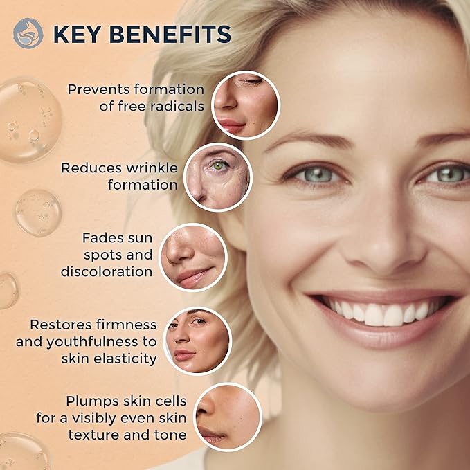 Foxbrim Naturals Vitamin C Face Serum 1oz – Stable Formula with Botanical Hyaluronic & Organic Jojoba for Dark Spots, Radiance, Hydration & Even Tone – Vegan Clean Beauty for Sensitive Skin, USA-Made