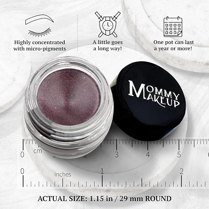 Mommy Makeup Waterproof Stay Put Gel Eyeliner Pot with Micropigments - Smudge-Proof, Long Lasting, Highly Pigmented Cream Eye Liner, 0.14 oz (Black Orchid)