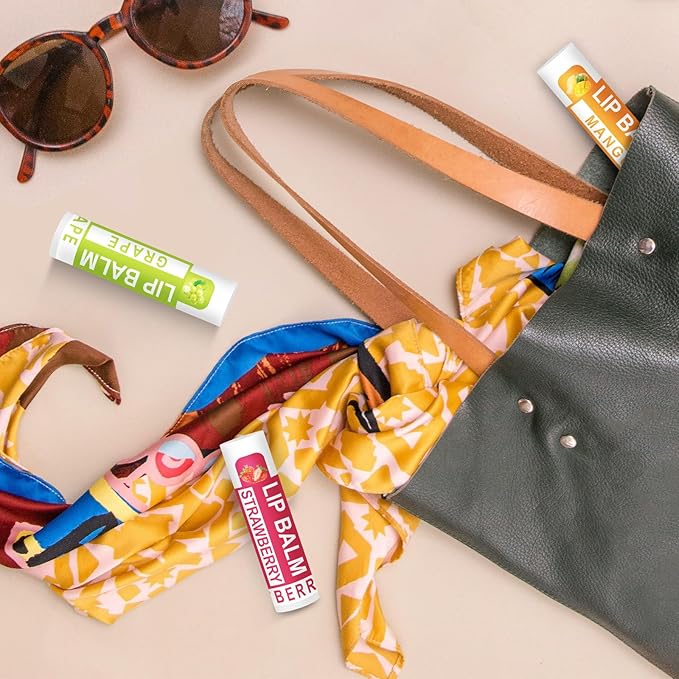 DMSKY 36 Pack Lip Balm, Natural Lip Balm Bulk with Vitamin E and Coconut Oil, Moisturizing Lip Care Product for Dry Cracked Lips- 12 Flavors