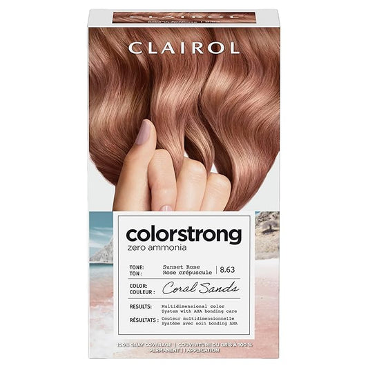 Clairol ColorStrong Permanent Zero Ammonia Hair Dye, 8.63 Sunset Rose - Coral Sands Hair Color, Pack of 1