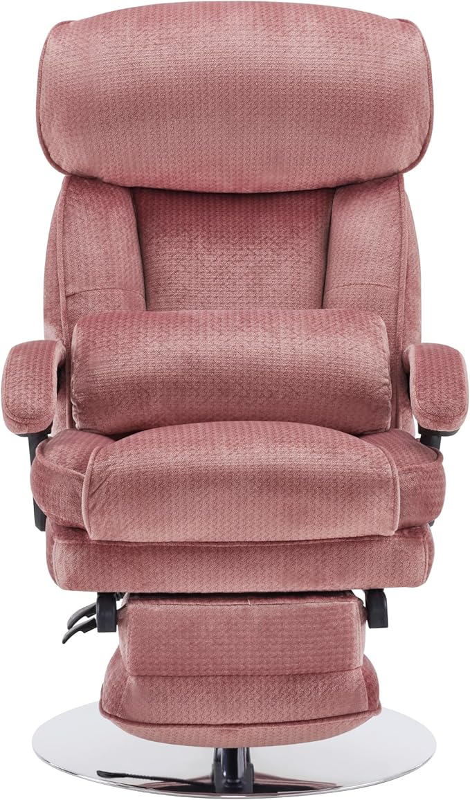 BarberPub Beauty Chair, 360° Rotating Lifting Facial Beauty Spa Chair, Adjustable Tattoo Salon Spa Esthetician Beauty Equipment 3571 (Fabric, Pink)