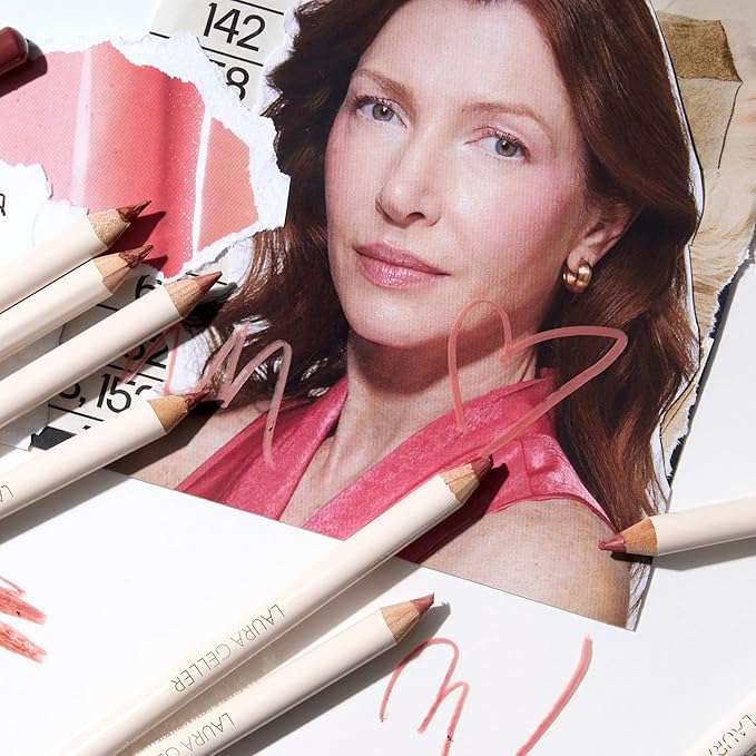 LAURA GELLER NEW YORK Marble Lips Multidimensional Liner, Tranquil Terracotta - Marbleized Smooth Glide Sharpenable Lip Liner for Fuller Lips