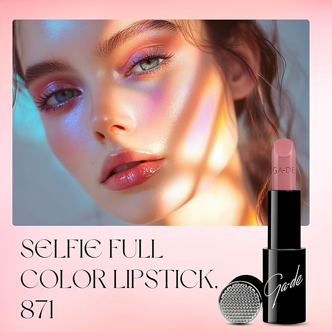 GA-DE Selfie Full Color Lipstick, 871 - Long Lasting High Pigment Lipstick with Argan Oil - Creamy Radiant Shine and Hydrating Benefits - 0.14 oz