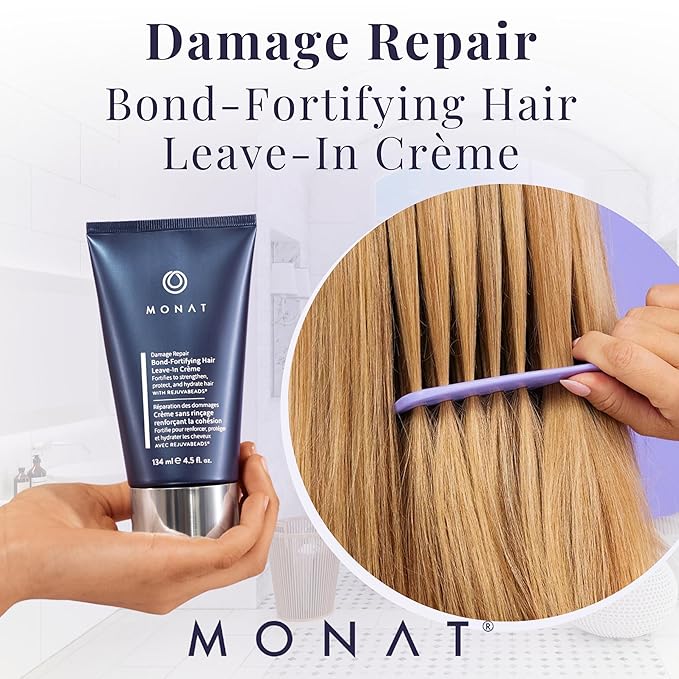 MONAT Damage Repair Bond-Fortifying Hair Crème – Leave-in Crème Conditioner Refreshing Neroli and Orange Flower Fragrance – Enhances Shine and Texture – No Frizz in Humid Conditions