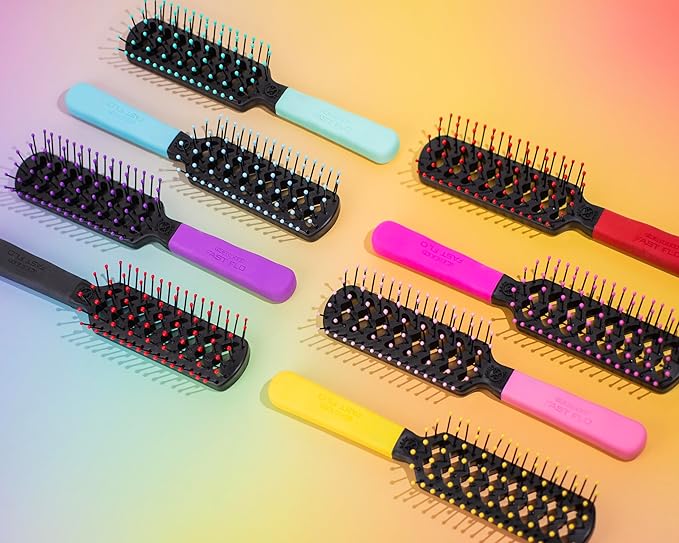 Cricket Static Free Fast Flo Color Vent Hair Brush - Quick and Blow Drying, Detangling, and Frizz-Free Styling - Anti-Static Bristles, Ideal for All Hair Types, Happy Hair (Light Blue)