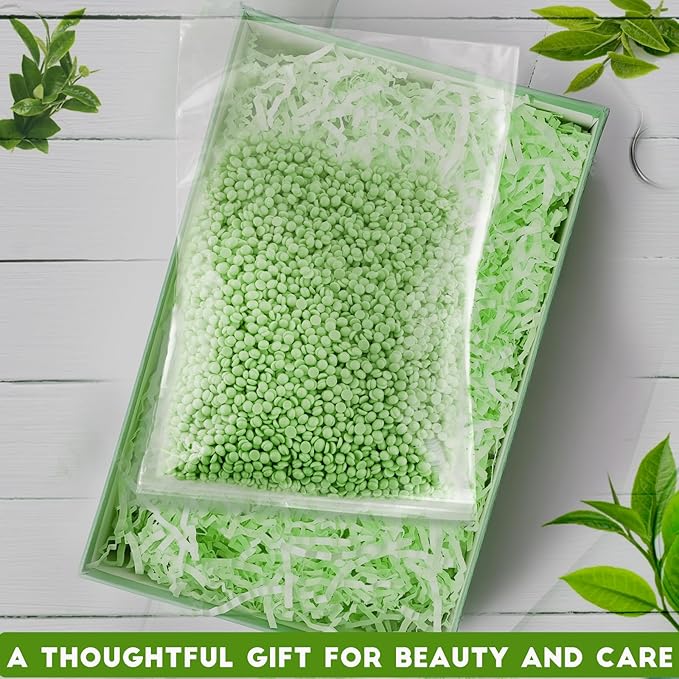 PURPLESKY Wax, 1lb Green Hard Wax Beads for Coarse Hair Removal, Waxing Beads for Bikini, Leg, Back, Face, Brazilian Wax for Women & Girls, Biodegradable, All Skin Types, Unisex, Whole Body