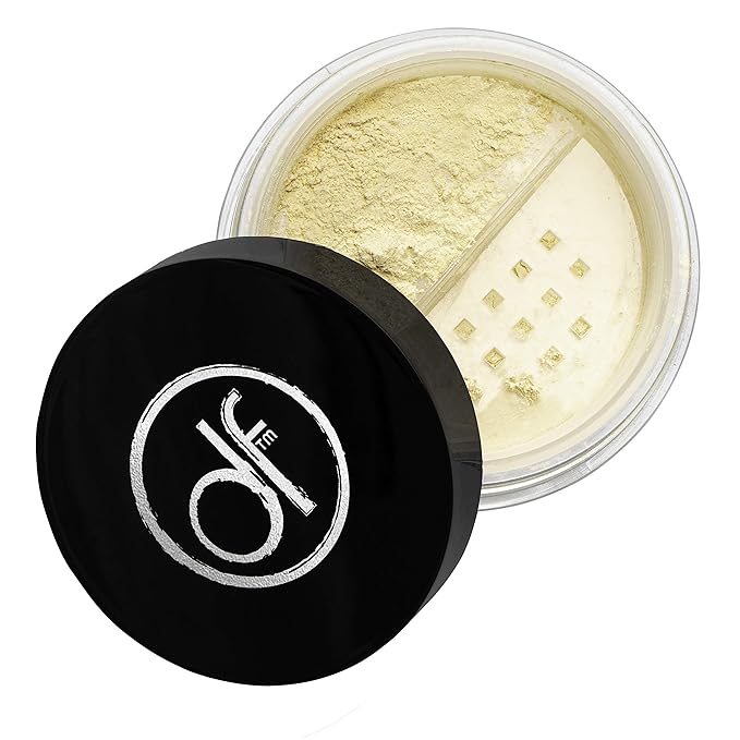 Dermaflage D-Shine Banana Powder - Oil Controlling, Pore Minimizing & Makeup Setting Powder - Lightweight Matte Finish, Corrects Redness & Discoloration - Long-Lasting, 0.28oz
