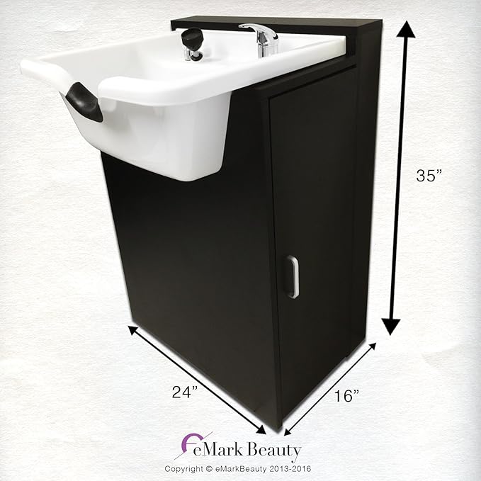 Extra Wide White Shampoo Bowl Towel Storage Cabinet Reclining Chair Shampoo Cabinet TLC-W22-FC-TC