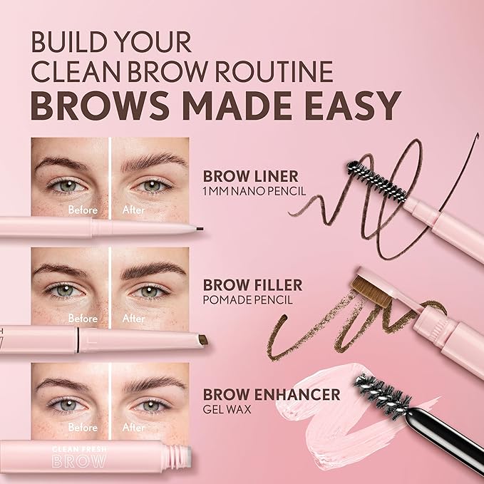 CoverGirl Clean Fresh Brow, 400 Soft Brown, Eyebrow Gel, Long-Lasting, Vegan Formula, Natural Looking, Easy to Apply, Doesn't Smudge, 0.18oz