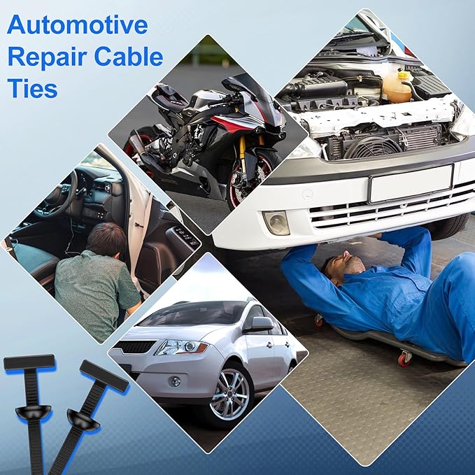 100Pcs PA6 Nylon Cable Clips Universal Zip Tie Buckle Kit - Car Bumper Clips Fender Fasteners Snap-Fit Automotive Rivet Clips for Auto Parts Repair & Accessories