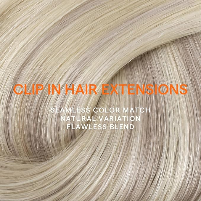 Full Shine Blonde Highlight Clip in Hair Extensions Blonde Hair Extensions Clip in Human Hair Balayage Human Hair Extension for Women for Long Hair 7 Pcs 22 Inch 120 G
