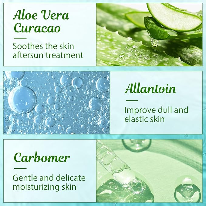 4 Pcs Organic Aloe Vera Gel Fresh Aloe Gel Moisture Hydrates Moisturizing Aloe Vera for Face Body