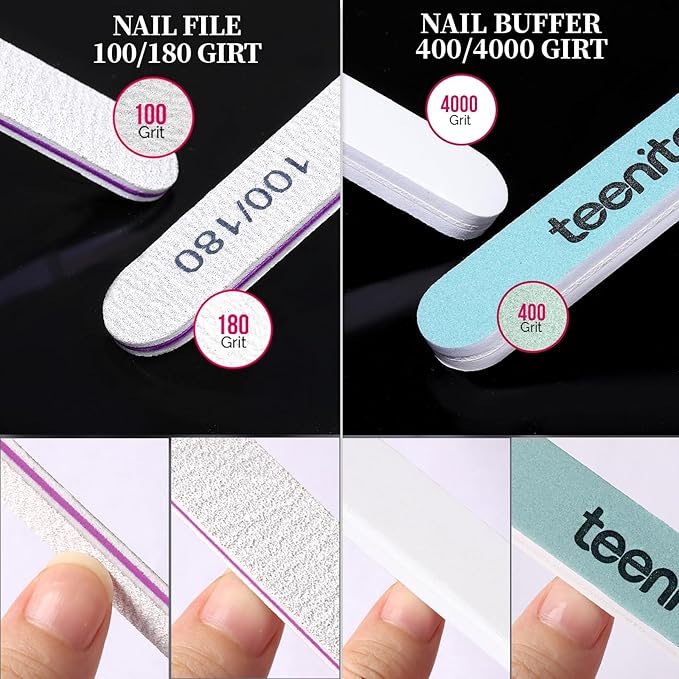 Teenitor 600 Pcs Clear Coffin Nail Tips, Acrylic Nail Kit, Clear Press On Nails, Long Fake Nails Coffin Nail Tips Full Cover, Acrylic Nail Clipper Nail Stand for Nail Extensions