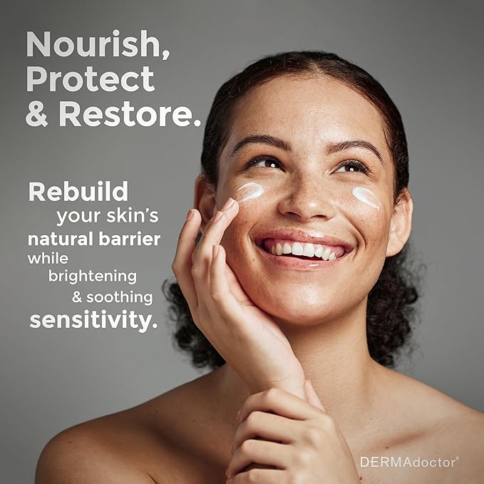 DERMAdoctor Calm Cool + Corrected Dermatologist Formulated Vitamin C Face Cream with Ferulic Acid + Vitamin E Oil; Ceramide Moisturizer for Sensitive Skin - 2.0 oz